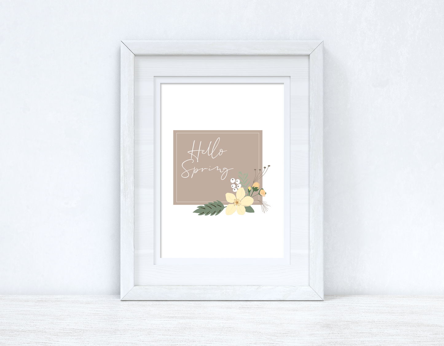 Hello Spring Floral Nude Spring Seasonal Wall Home Decor Print-1
