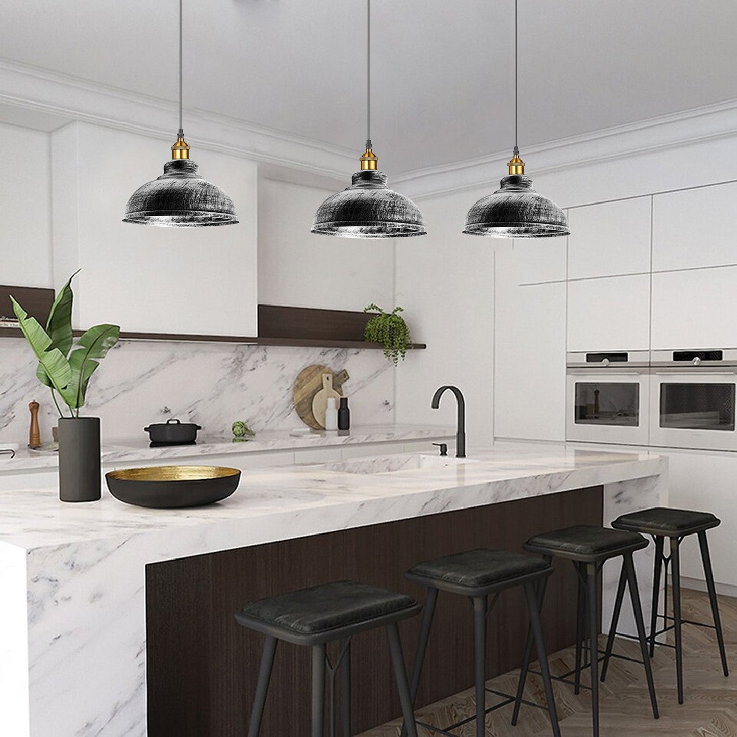 2 Pack Vintage Industrial Pendant Lights - Retro Loft Style~3569-4