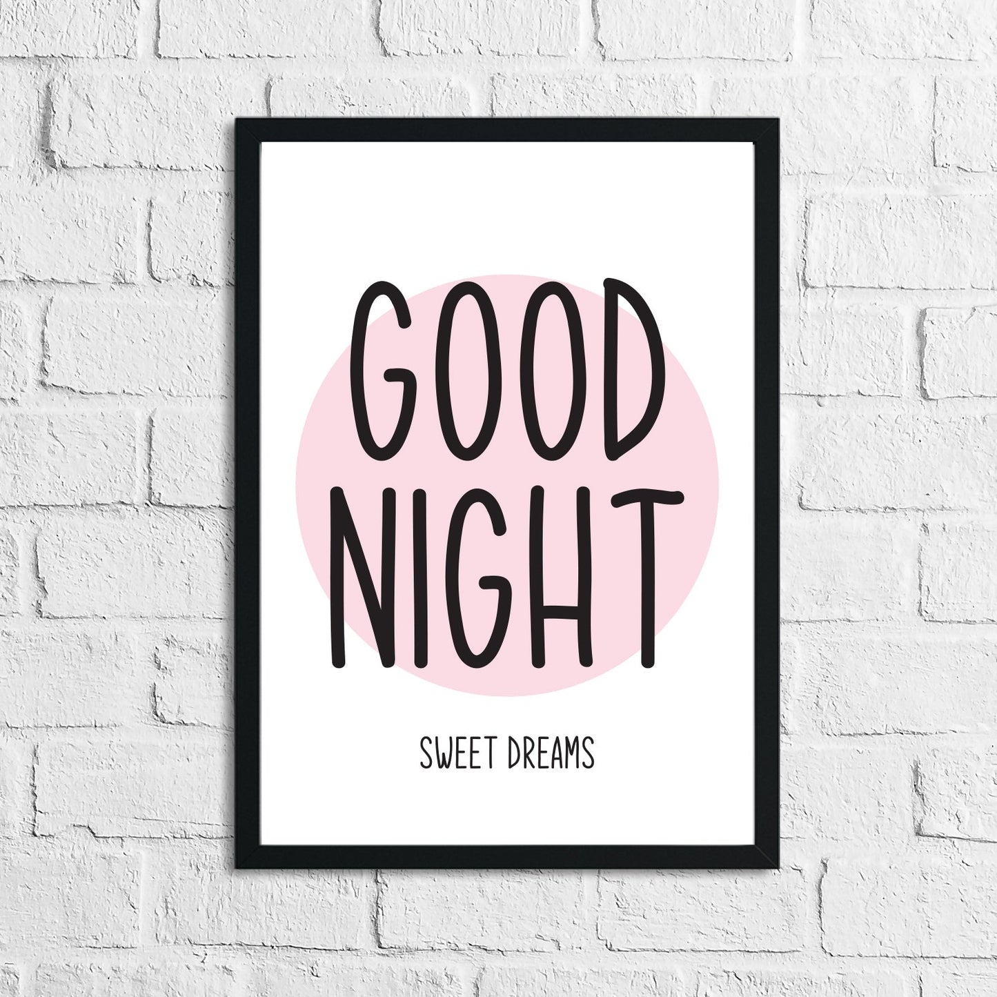 Goodnight Sweet Dreams Pink Children's Teenager Room Wall Decor Print-0