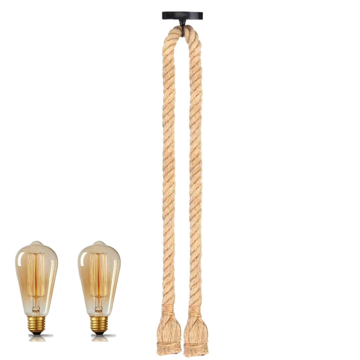 Vintage Hemp Rope Ceiling Pendant Lamp Light ~ 6040-3