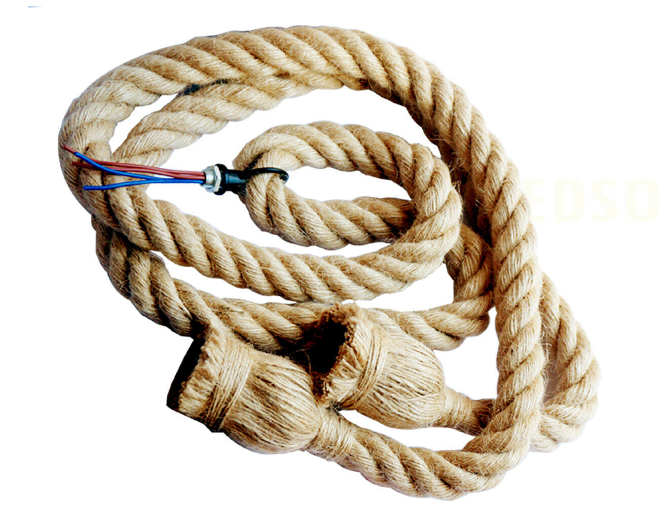 Vintage Hemp Rope Ceiling Pendant Lamp Light ~ 6040-4