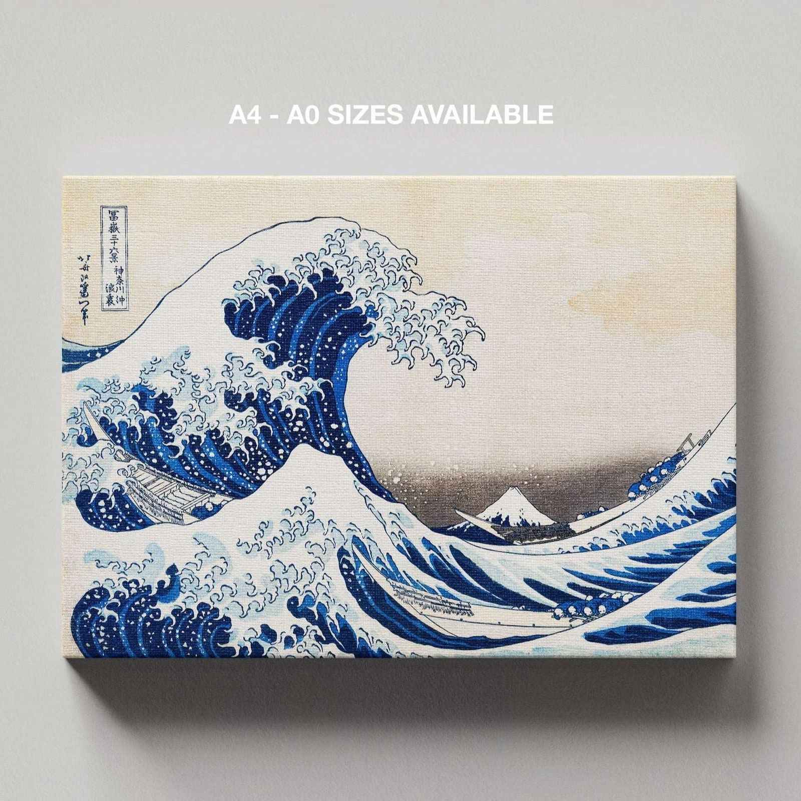 The Great Wave off Kanagawa - Katsushika Hokusai - Framed Canvas Wall Art Print-4