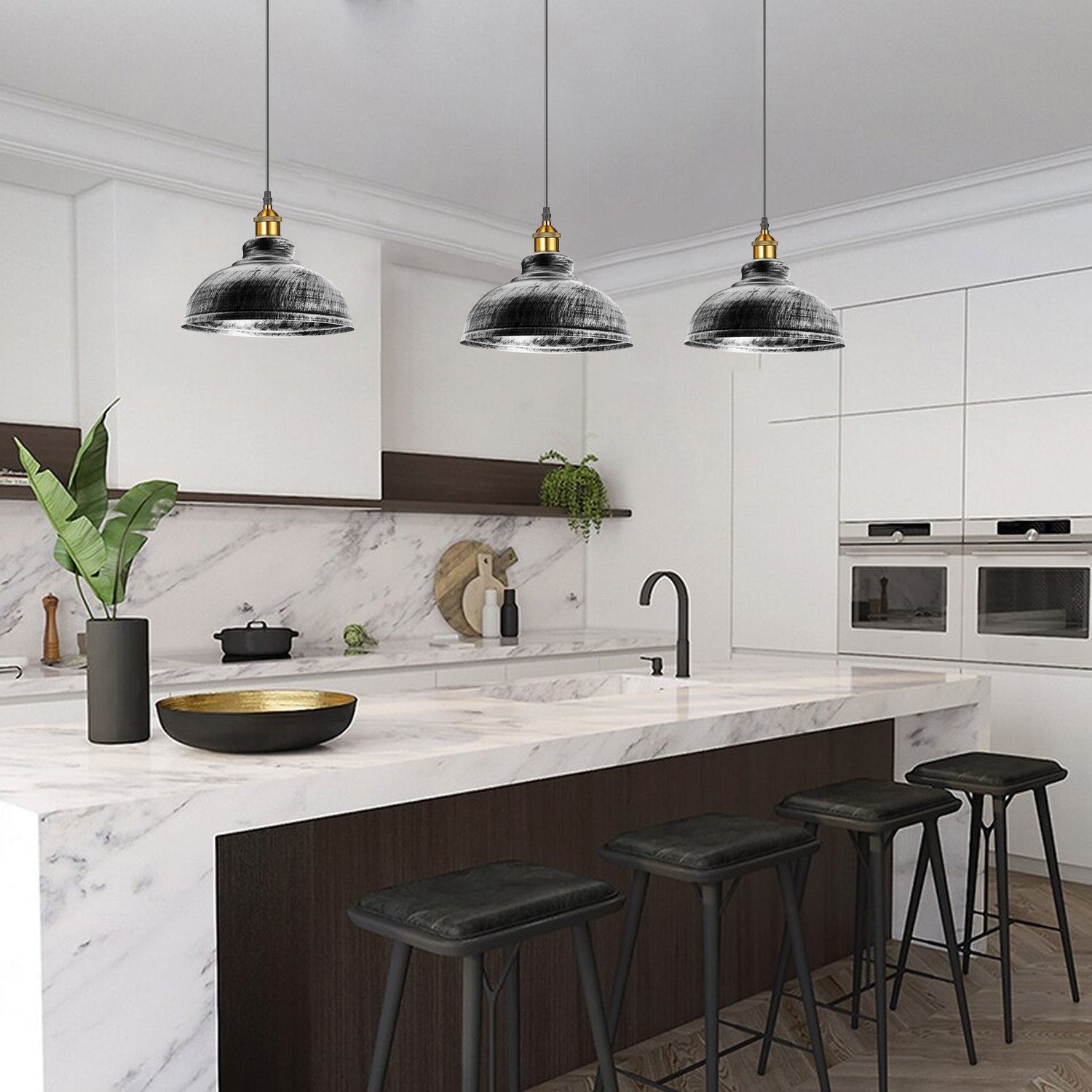 2 Pack Vintage Industrial Pendant Lights - Retro Loft Style~3569-4